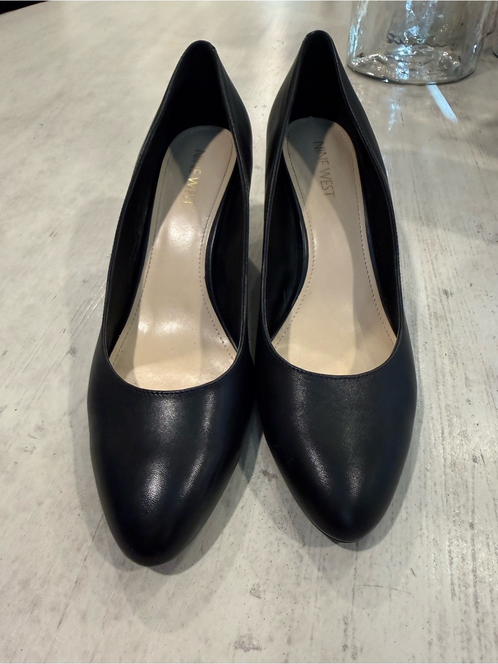 Nine West Jazz Black Wedge Heel - size 9.5. GUC.